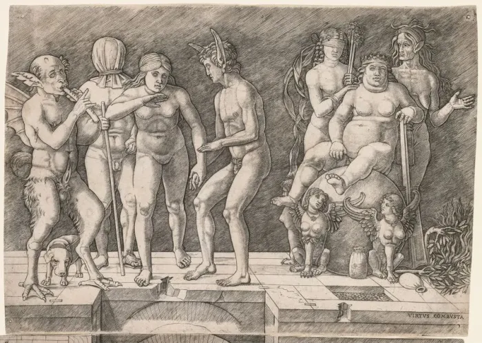 Framed Print : Allegory of the Fall of Ignorant Humanity, c. 1500-1505. Creator: Giovanni Antonio da Brescia Framed Print : Allegory of the Fall of Ignorant Humanity, c. 1500-1505. Creator: Giovanni Antonio da Brescia