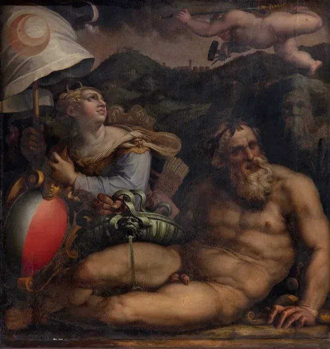 Framed Print : Allegory of Fiesole, 1563-1565. Artist: Vasari, Giorgio (1511-1574) Framed Print : Allegory of Fiesole, 1563-1565. Artist: Vasari, Giorgio (1511-1574)