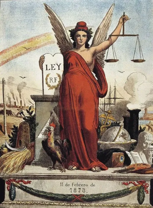 Framed Print : Allegory of the First Spanish Republic, 1873. Creator: Padró Pedret, Tomás (1840-1877) Framed Print : Allegory of the First Spanish Republic, 1873. Creator: Padró Pedret, Tomás (1840-1877)