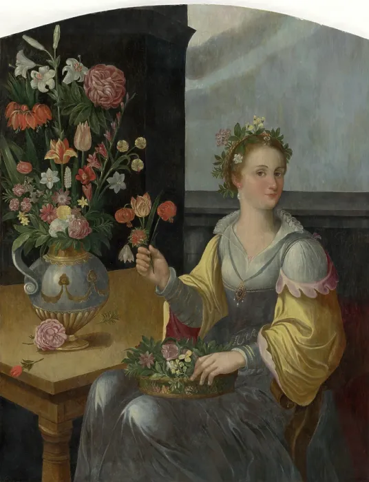 Framed Print : Allegory of Flora, 1580-1600. Creator: Circle of Jan Baptist Saive Framed Print : Allegory of Flora, 1580-1600. Creator: Circle of Jan Baptist Saive