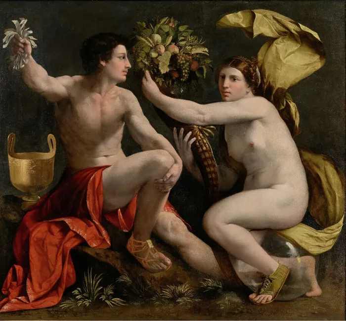 Framed Print : Allegory of Fortune, about 1530. Creator: Dosso Dossi Framed Print : Allegory of Fortune, about 1530. Creator: Dosso Dossi
