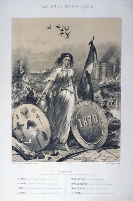 Framed Print : Allegory of French patriotic emblems, 1870 Framed Print : Allegory of French patriotic emblems, 1870