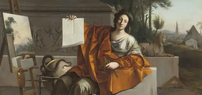 Framed Print : Allegory of Geometry, 1649. Artist: La Hyre, Laurent, de (1606-1656) Framed Print : Allegory of Geometry, 1649. Artist: La Hyre, Laurent, de (1606-1656)