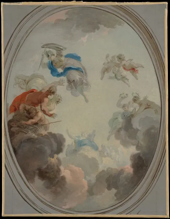 Framed Print : Allegory of Government: Wisdom Defeating Discord. Creator: Jacob de Wit Framed Print : Allegory of Government: Wisdom Defeating Discord. Creator: Jacob de Wit