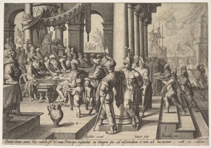 Framed Print : Allegory of the Government of a Wise King, 1588. Creator: Jacques de Gheyn II Framed Print : Allegory of the Government of a Wise King, 1588. Creator: Jacques de Gheyn II