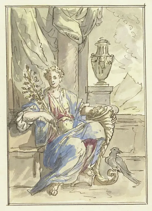 Framed Print : Allegory of the Happy Life, 1677-1755. Creator: Elias van Nijmegen Framed Print : Allegory of the Happy Life, 1677-1755. Creator: Elias van Nijmegen