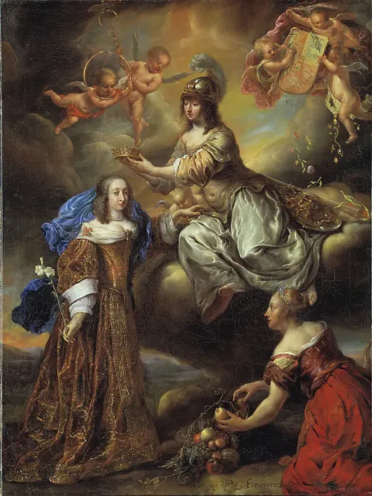 Framed Print : Allegory of Hedvig Eleonora, 1636-1715, crowned by Minerva, 1654. Creator: Jurgen Ovens Framed Print : Allegory of Hedvig Eleonora, 1636-1715, crowned by Minerva, 1654. Creator: Jurgen Ovens