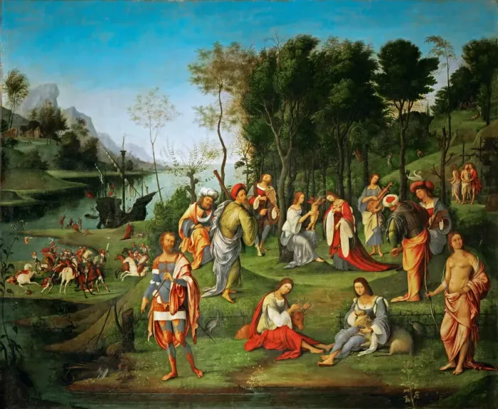 Framed Print : Allegory of Isabella d Estes Coronation (Court of Isabella d Este), c. 1505 Framed Print : Allegory of Isabella d Estes Coronation (Court of Isabella d Este), c. 1505