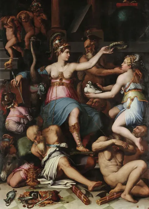Framed Print : Allegory of Justice, 1543. Creator: Vasari, Giorgio (1511-1574) Framed Print : Allegory of Justice, 1543. Creator: Vasari, Giorgio (1511-1574)