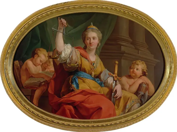 Framed Print : Allegory of Justice, 1776-1777. Creator: Bacciarelli, Marcello (1731-1818) Framed Print : Allegory of Justice, 1776-1777. Creator: Bacciarelli, Marcello (1731-1818)