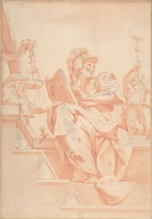 Framed Print : Allegory of Justice with Two Putti (after Lorenzo Sabatinis Fresco in Palazzo Framed Print : Allegory of Justice with Two Putti (after Lorenzo Sabatinis Fresco in Palazzo