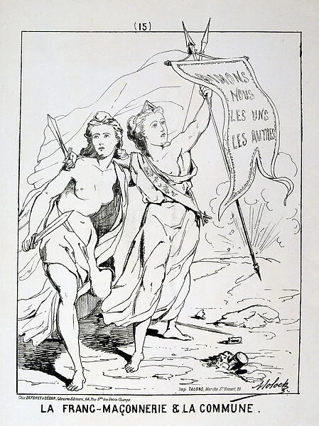 Allegory of la Franc-Maconnerie et la Commune, Paris Commune, 1871