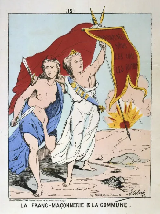 Framed Print : Allegory of la Franc-Maconnerie et la Commune, Paris Commune, 1871 Framed Print : Allegory of la Franc-Maconnerie et la Commune, Paris Commune, 1871
