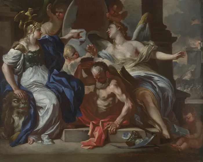 Framed Print : An Allegory of Louis XIV, um 1700. Creator: Solimena, Francesco (1657-1747) Framed Print : An Allegory of Louis XIV, um 1700. Creator: Solimena, Francesco (1657-1747)