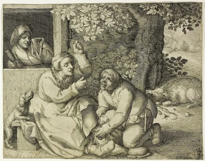 Framed Print : Allegory of Marital Strife, 1607. Creator: Pieter Serwouters Framed Print : Allegory of Marital Strife, 1607. Creator: Pieter Serwouters