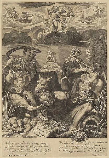 Allegory of the Marriage of Emperor Ferdinand II and Eleanor Gonzaga. Creator: Aegidius Sadeler II