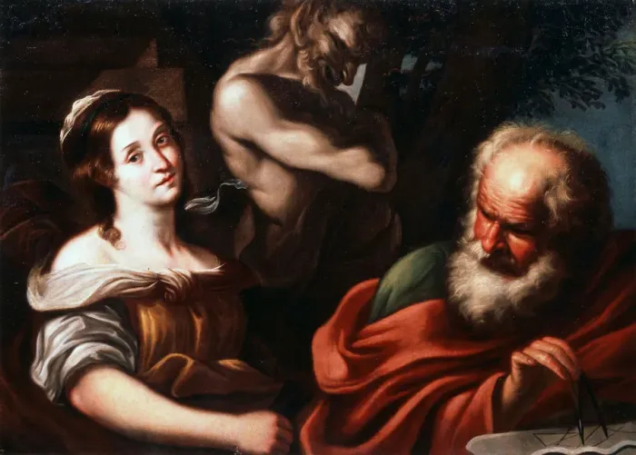 Framed Print : Allegory of Mathematics, early 17th century. Artist: Bernardo Strozzi Framed Print : Allegory of Mathematics, early 17th century. Artist: Bernardo Strozzi