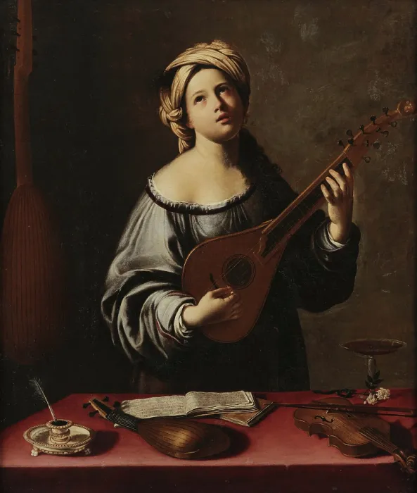 Framed Print : Allegory of Music, Early 17th century. Creator: Gramatica (Grammatica), Antiveduto (1571-1626) Framed Print : Allegory of Music, Early 17th century. Creator: Gramatica (Grammatica), Antiveduto (1571-1626)