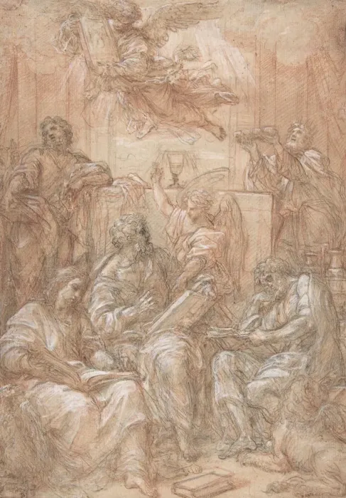 Framed Print : Allegory of the Old and New Dispensations, 1700-1708. Creator: Carlo Maratti Framed Print : Allegory of the Old and New Dispensations, 1700-1708. Creator: Carlo Maratti