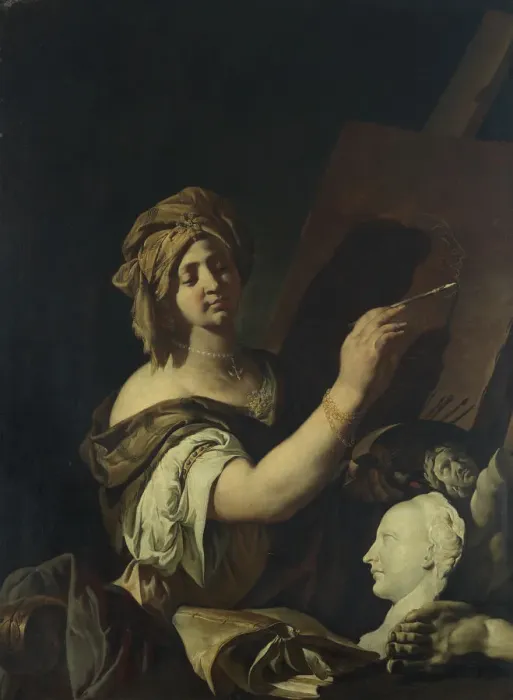 Framed Print : Allegory of Painting. Creator: Carpioni, Giulio (1613-1678) Framed Print : Allegory of Painting. Creator: Carpioni, Giulio (1613-1678)