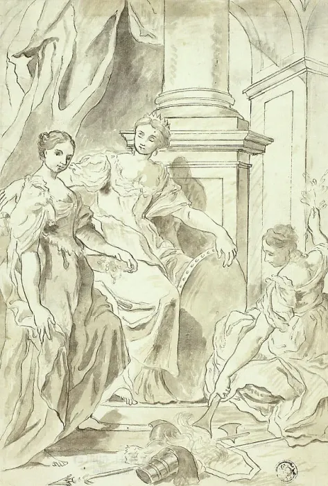 Framed Print : Allegory of Peace, n.d. Creator: School of Francesco Solimena Italian, 1657-1747 Framed Print : Allegory of Peace, n.d. Creator: School of Francesco Solimena Italian, 1657-1747