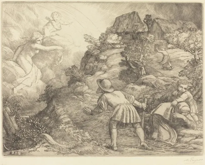 Framed Print : Allegory of the Peasant and Fortune (Le paysan et la fortune: Sujet allegorique Framed Print : Allegory of the Peasant and Fortune (Le paysan et la fortune: Sujet allegorique