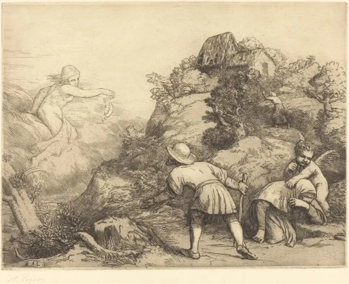 Framed Print : Allegory of the Peasant and Fortune (Le paysan et la fortune: Sujet allegorique Framed Print : Allegory of the Peasant and Fortune (Le paysan et la fortune: Sujet allegorique