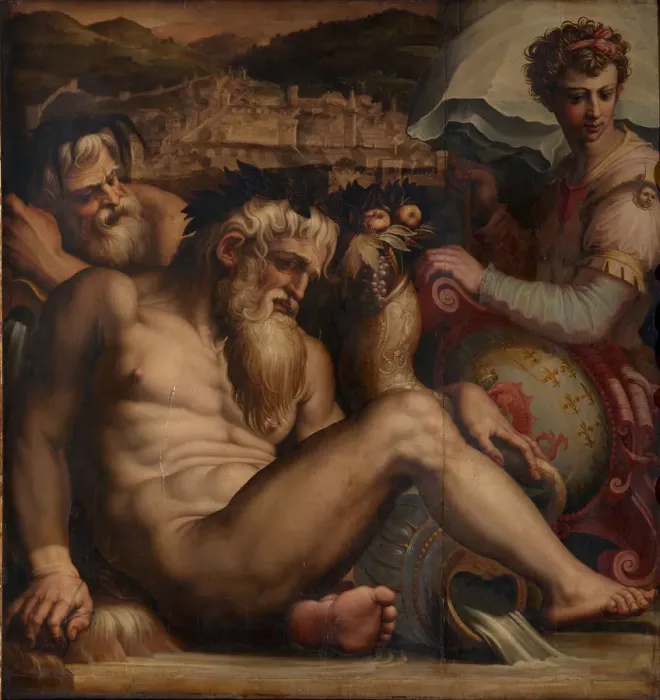 Framed Print : Allegory of Pescia, 1563-1565. Artist: Vasari, Giorgio (1511-1574) Framed Print : Allegory of Pescia, 1563-1565. Artist: Vasari, Giorgio (1511-1574)