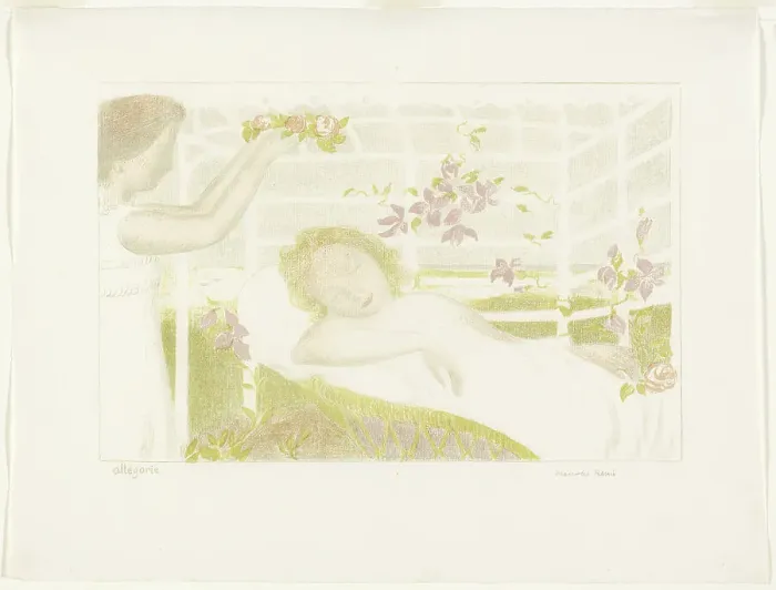 Framed Print : Allegory, plate one from Love, 1898, published 1899. Creator: Maurice Denis Framed Print : Allegory, plate one from Love, 1898, published 1899. Creator: Maurice Denis