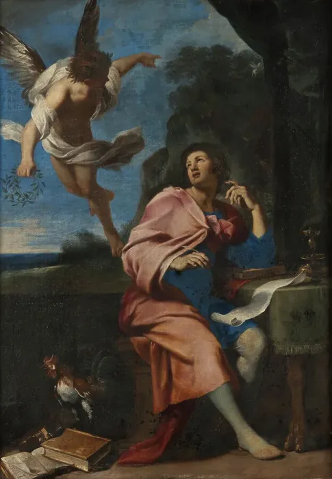 Framed Print : Allegory over Poetry. Creator: Giovanni Francesco Romanelli Framed Print : Allegory over Poetry. Creator: Giovanni Francesco Romanelli