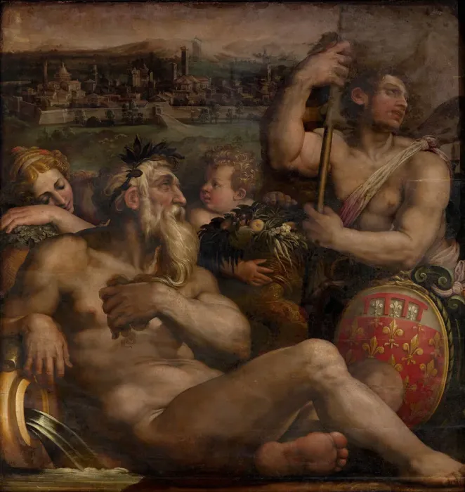 Framed Print : Allegory of Prato, 1563-1565. Artist: Vasari, Giorgio (1511-1574) Framed Print : Allegory of Prato, 1563-1565. Artist: Vasari, Giorgio (1511-1574)