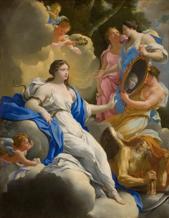 Framed Print : Allegory of Prudence, 1645. Creator: Vouet, Simon (1590-1649) Framed Print : Allegory of Prudence, 1645. Creator: Vouet, Simon (1590-1649)