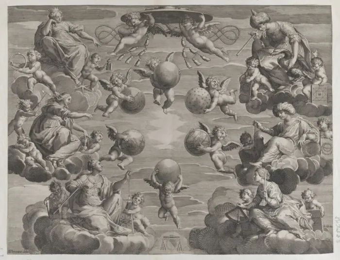 Framed Print : Allegory relating to the Medici family, ca. 1610-62. Creator: Johann Friedrich Greuter Framed Print : Allegory relating to the Medici family, ca. 1610-62. Creator: Johann Friedrich Greuter