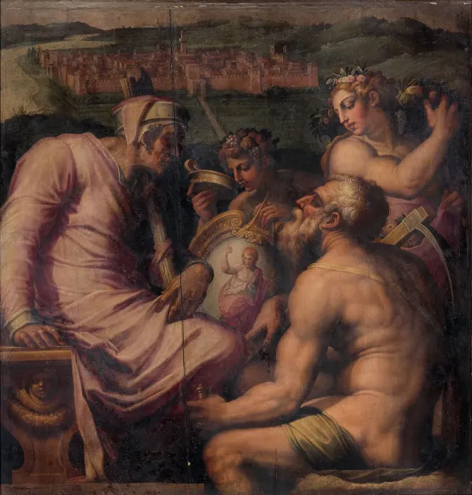 Framed Print : Allegory of San Giovanni Valdarno, 1563-1565. Artist: Vasari, Giorgio (1511-1574) Framed Print : Allegory of San Giovanni Valdarno, 1563-1565. Artist: Vasari, Giorgio (1511-1574)