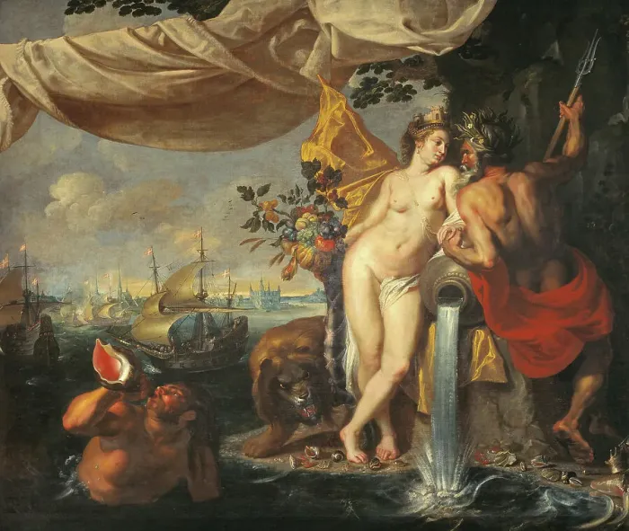 Framed Print : Allegory of the Sound, 1622. Creator: Isaac Isaacsz Framed Print : Allegory of the Sound, 1622. Creator: Isaac Isaacsz
