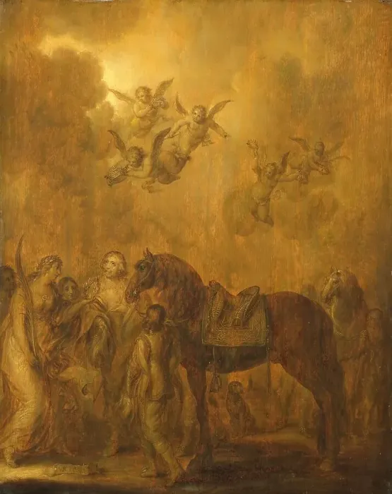 Framed Print : Allegory of the Stadtholdership of Prince Frederick Henry, 1642. Creator: Adriaen van de Venne Framed Print : Allegory of the Stadtholdership of Prince Frederick Henry, 1642. Creator: Adriaen van de Venne