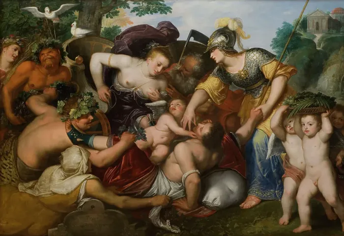 Framed Print : Allegory of the Temptations of Youth. Creator: Otto Van Veen Framed Print : Allegory of the Temptations of Youth. Creator: Otto Van Veen