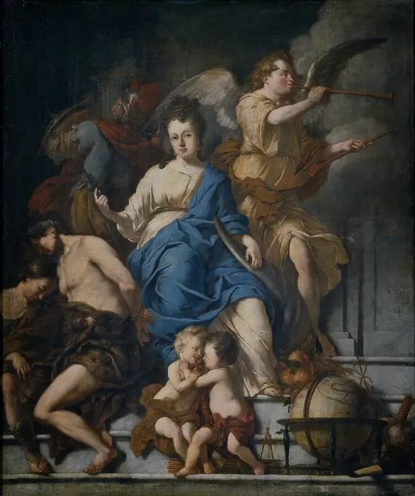 Framed Print : Allegory of the Treaty of Ryswick, 1697, 1698. Creator: Johannes Voorhout Framed Print : Allegory of the Treaty of Ryswick, 1697, 1698. Creator: Johannes Voorhout