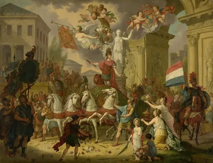 Framed Print : Allegory of the Triumphal Procession of the Prince of Orange, the Future King Willem II, as the Hero Creator: Cornelis van Cuylenburg Framed Print : Allegory of the Triumphal Procession of the Prince of Orange, the Future King Willem II, as the Hero Creator: Cornelis van Cuylenburg