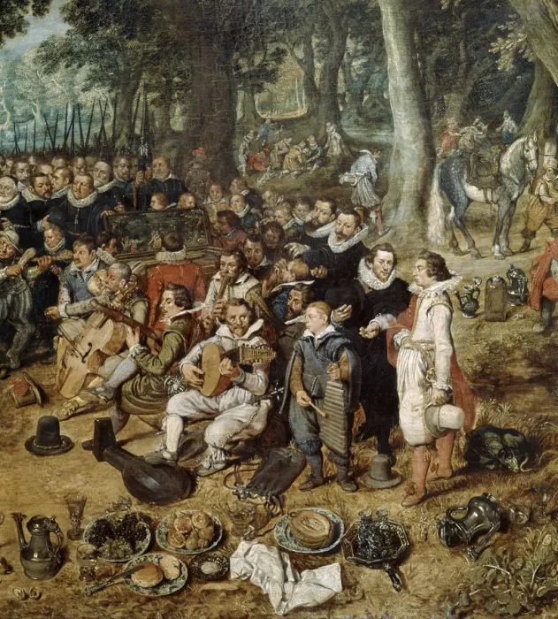 Framed Print : Allegory of the Truce of 1609 between the Netherlands and Spain, detail, 17th century. Artist: Adriaen van de Venne Framed Print : Allegory of the Truce of 1609 between the Netherlands and Spain, detail, 17th century. Artist: Adriaen van de Venne