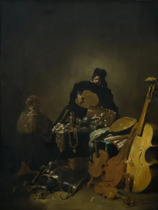 Framed Print : Allegory of Vanity, c. 1640. Artist: Bramer, Leonaert (1596-1674) Framed Print : Allegory of Vanity, c. 1640. Artist: Bramer, Leonaert (1596-1674)