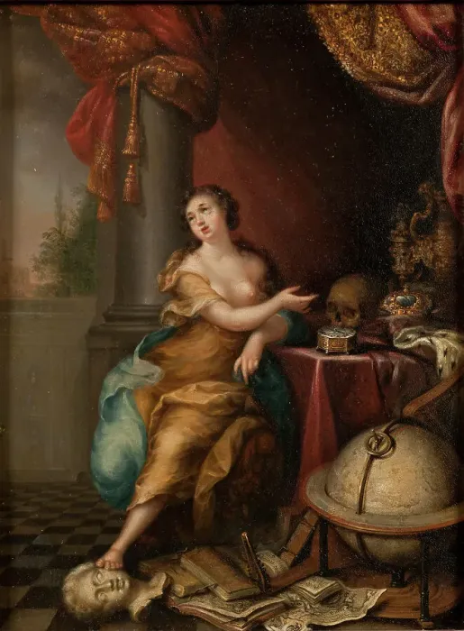 Framed Print : Allegory on the Vanity of Life, 1700. Creator: Andreas von Behn Framed Print : Allegory on the Vanity of Life, 1700. Creator: Andreas von Behn