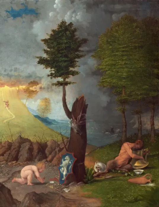 Framed Print : Allegory of Virtue and Vice, 1505. Creator: Lorenzo Lotto