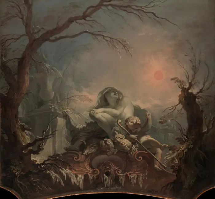 Framed Print : Allegory of Winter. Creator: Jacques de Lajoue II Framed Print : Allegory of Winter. Creator: Jacques de Lajoue II