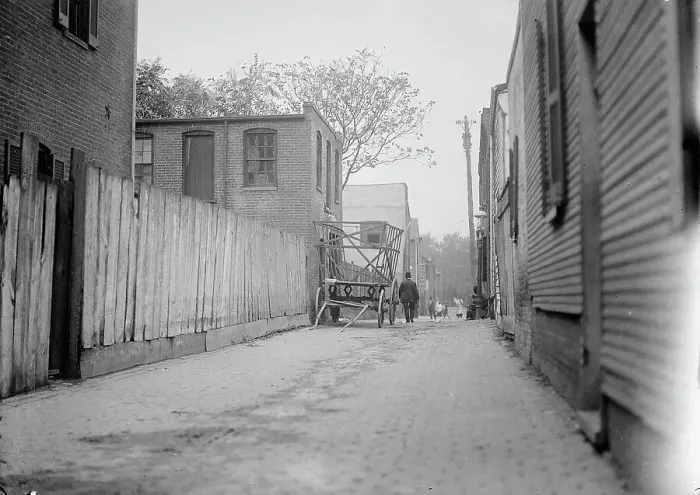 Framed Print : Alley Clearance. Slum Views, 1914. Creator: Harris & Ewing. Alley Clearance. Slum Views, 1914. Creator: Harris & Ewing