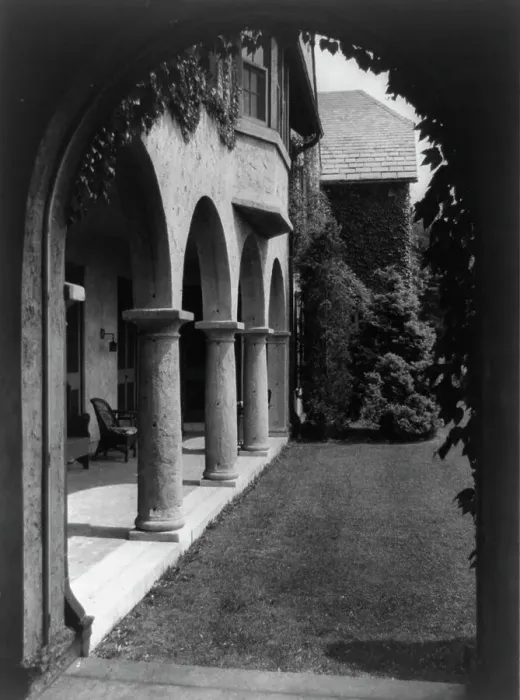 Framed Print : Allgates, the home of the Horatio Gates Lloyd family, side entrance to home, between 1918 and 1923. Creator: Frances Benjamin Johnston Framed Print : Allgates, the home of the Horatio Gates Lloyd family, side entrance to home, between 1918 and 1923. Creator: Frances Benjamin Johnston