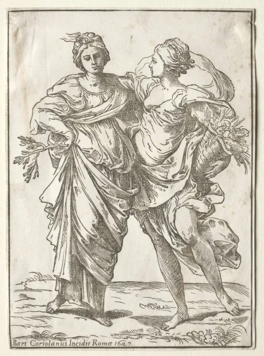 Framed Print : Alliance of Peace and Abundance, 1642. Creator: Bartolommeo Coriolano (Italian) Framed Print : Alliance of Peace and Abundance, 1642. Creator: Bartolommeo Coriolano (Italian)