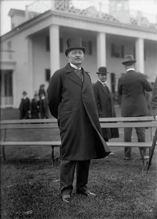 Framed Print : Allied Commission To U.S. Seated On Lawn: Standing, Viviani, 1917. Creator: Harris & Ewing. Allied Commission To U.S. Seated On Lawn: Standing, Viviani, 1917. Creator: Harris & Ewing
