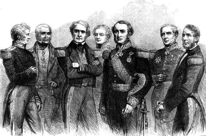 Framed Print : Allied Naval Commanders in the Baltic and Black Seas, 1856. Creator: W Thomas Framed Print : Allied Naval Commanders in the Baltic and Black Seas, 1856. Creator: W Thomas