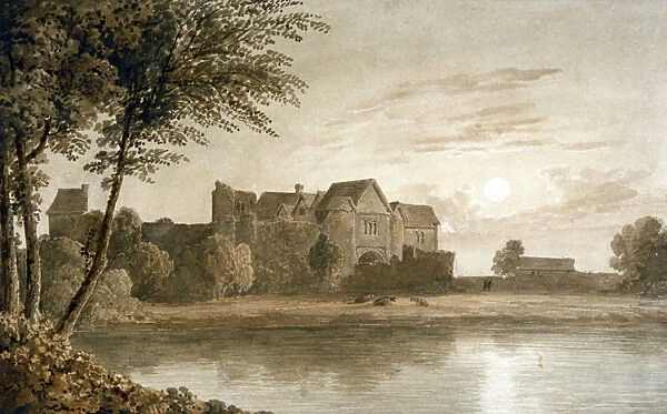 Allington Castle, near Maidstone, Moonlight, 19th century